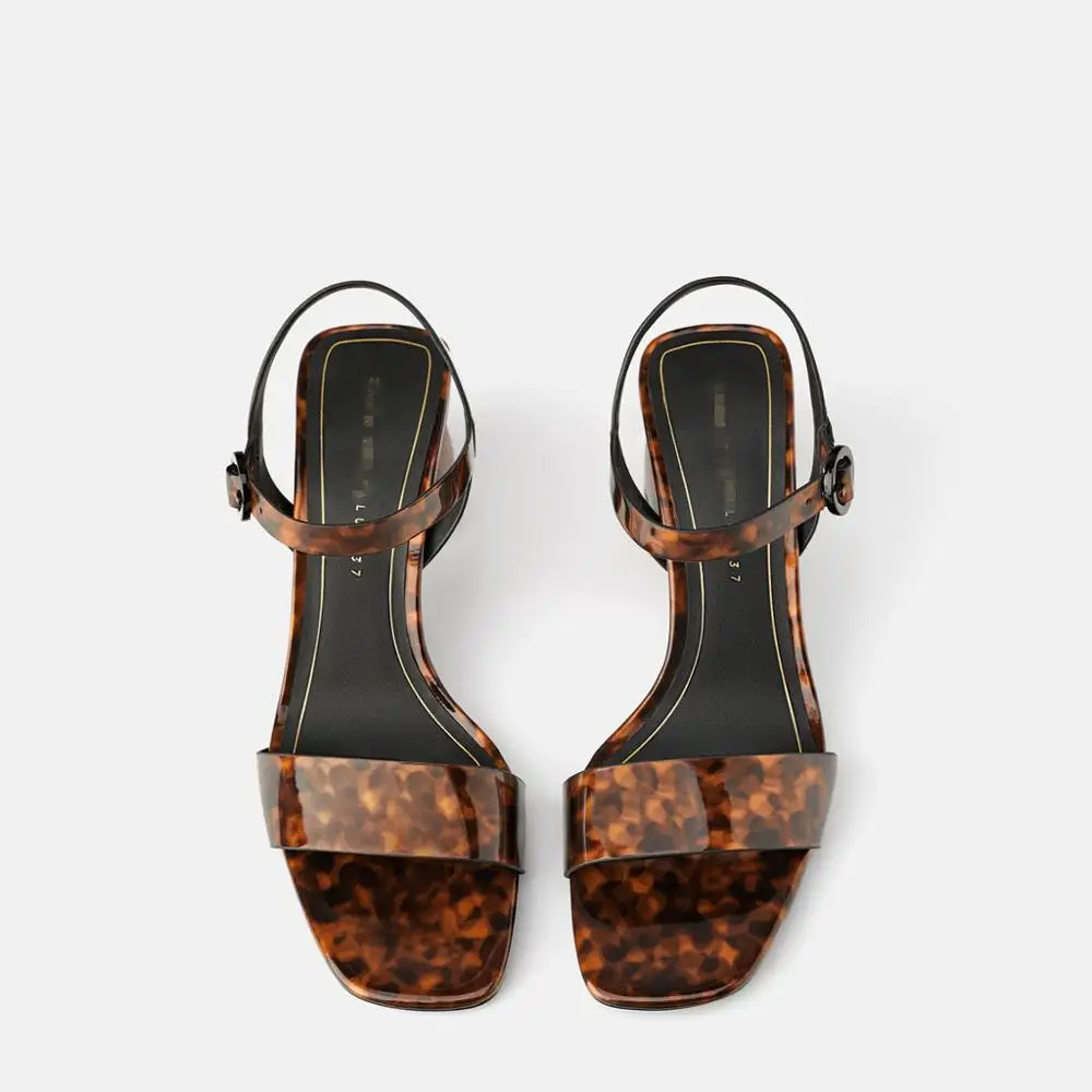 SOUTHLAND letné dámske topánky ženy sandále in high street vintage podpätky, topánky žena podpätky sandále Leopard