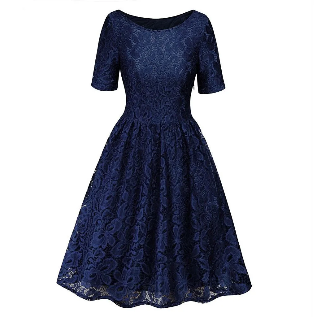 Spáč Módne Oblečenie Pre Ženy 2021 Vintage Čipky Formálne Svadby Eveningdress Strany Dámy Swing pevné Šaty kobieta sukienka