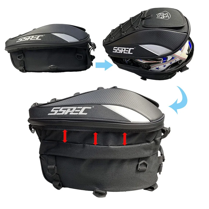 SSPEC (Carbon Fiber Nepremokavé Motocykel Chvost Taška Multifunkčné Motocykel Zadné Sedadlo Taška Motocyklový Jazdec Batoh Prilba Taška