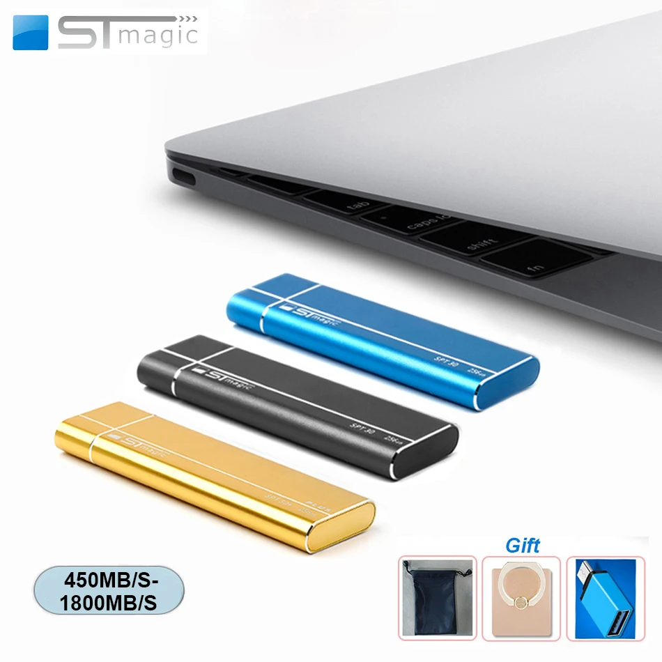 Stmagic Spt30 Kovové USB 3.1 Typc-C Prenosný ssd 256 GB 512 gb diskom 1 TB 2 TB Externé SSD 480MB/S pre Notebook, telefón Android