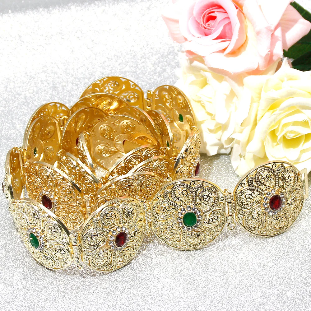 SUNSPICE-MS Zlato Strieborná Farba Okrúhle Mince Ženy Pás Reťazca Pás Maroko Kaftane Pás Indické Šperky Etnických Svadobné Bijoux