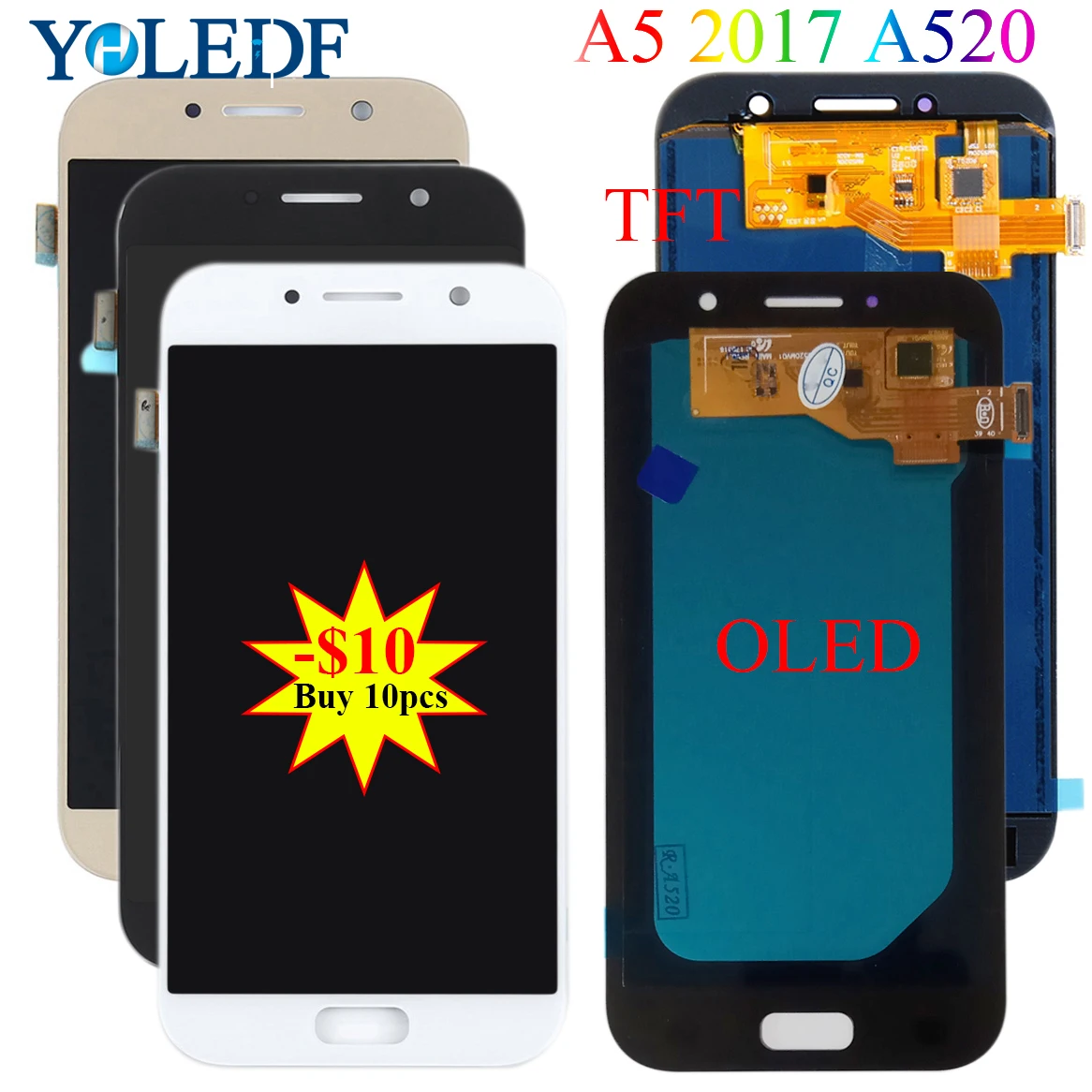 Super Amoled A520 LCD Samsung Galaxy A5 2017 A520F A520F/DS A520K SM-A520F Displej Dotykový Displej Digitalizátorom. Montáž LCD Diely