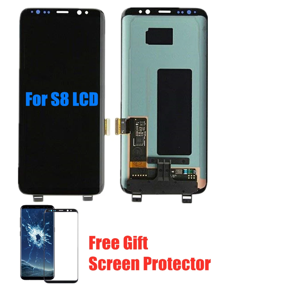 Super Amoled S8 LCD s rámom pre SAMSUNG Galaxy S8 G950 G950F Displej S8 Plus G955 G955F Dotykový Displej S Darček