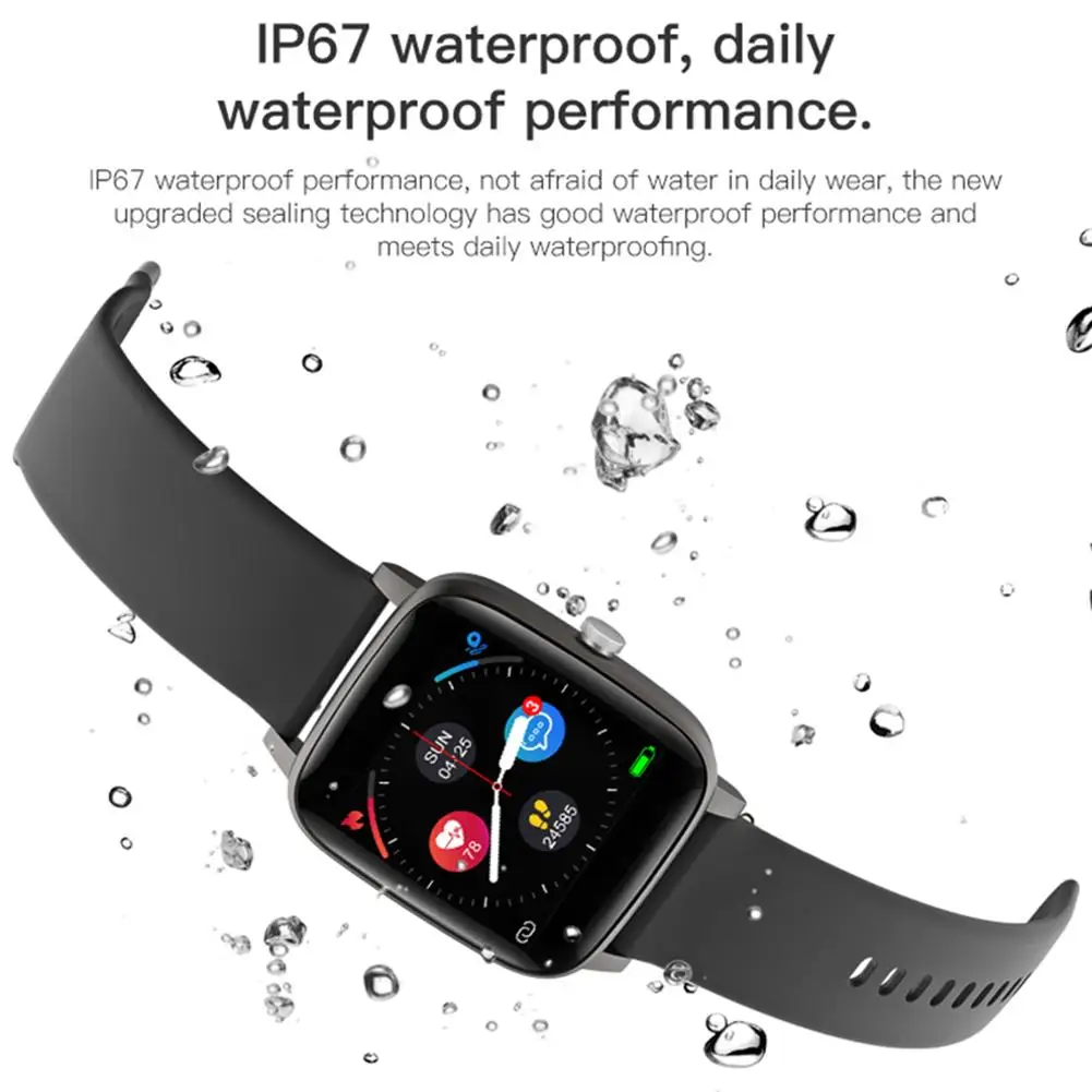 T98 Telesnej Teploty Smartwatch Vodotesný IP67 Bluetooth5.0 Krokomer Srdcového tepu Počítadlo krokov Smart Hodinky pre menwomen