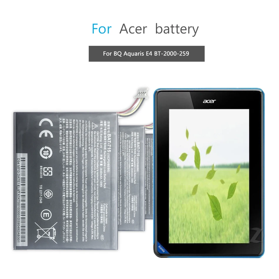 Tablet Li-pol Batéria Pre Acer Iconia Tab B1 B1-A71 B1-710 Náhradné Batérie 2640mAh BAT-715