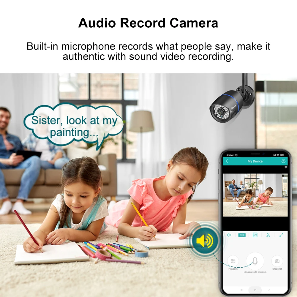 Techage 1080P Bezdrôtové IP Kamery Domáce WiFi Bezpečnostné Kamery Vnútorné Baby Monitor Vonkajšie Nepremokavé Dohľadu obojsmerné Audio