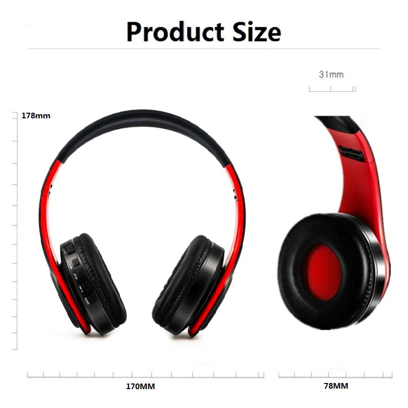 TOPROAD Nový Príchod Bezdrôtové Bluetooth Slúchadlá Stereo Headset Hudby Cez Hlavu Slúchadlá Slúchadlá s Mikrofónom pre iphone samsung