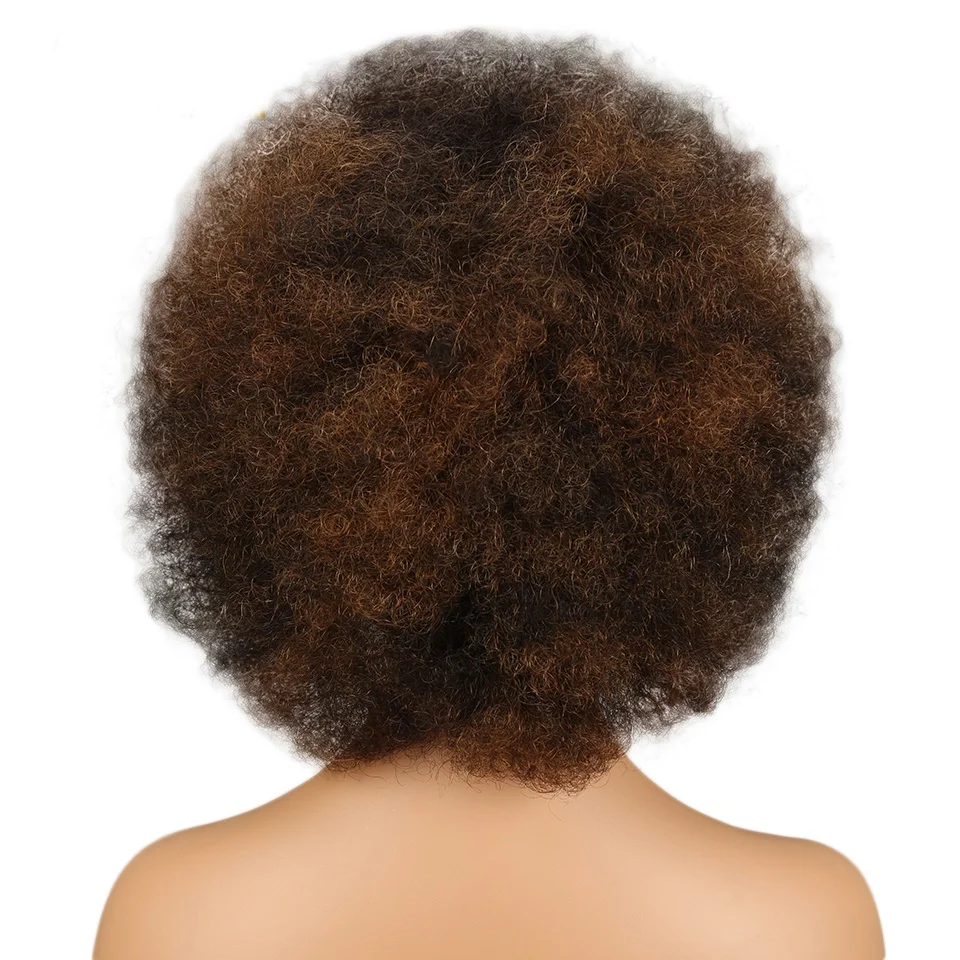 Trueme Afro Kučeravé Ľudské Vlasy, Parochne Hnedá Červená Blondína Brazílsky Krátke Vlasy, Parochne Pre Čierne Ženy Afro Kučeravé Krátke Plný Parochne