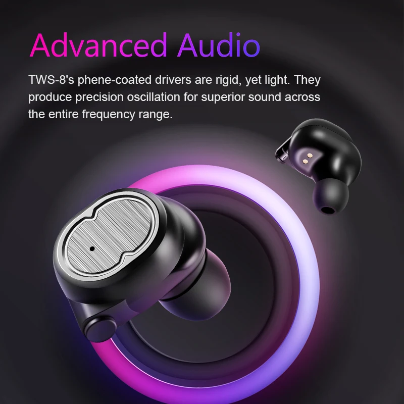 TW 8 TWS 5.0 Bezdrôtové slúchadlá Bluetooth Slúchadlá Športové Slúchadlá Stereo Headset Handsfree Auriculares Pre Telefóny Xiao