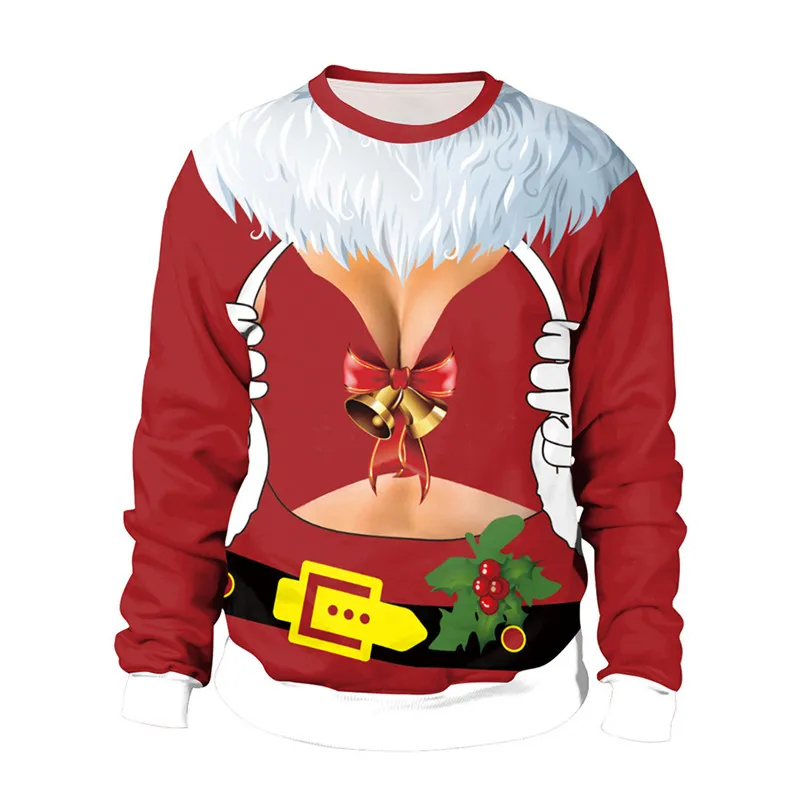 Unisex Muži Ženy 2019 Škaredé Vianoce Sveter 3D Tlač Dovolenku Santa Elf Vtipné Vianočné Jumper Jeseň Zimné Oblečenie, Topy
