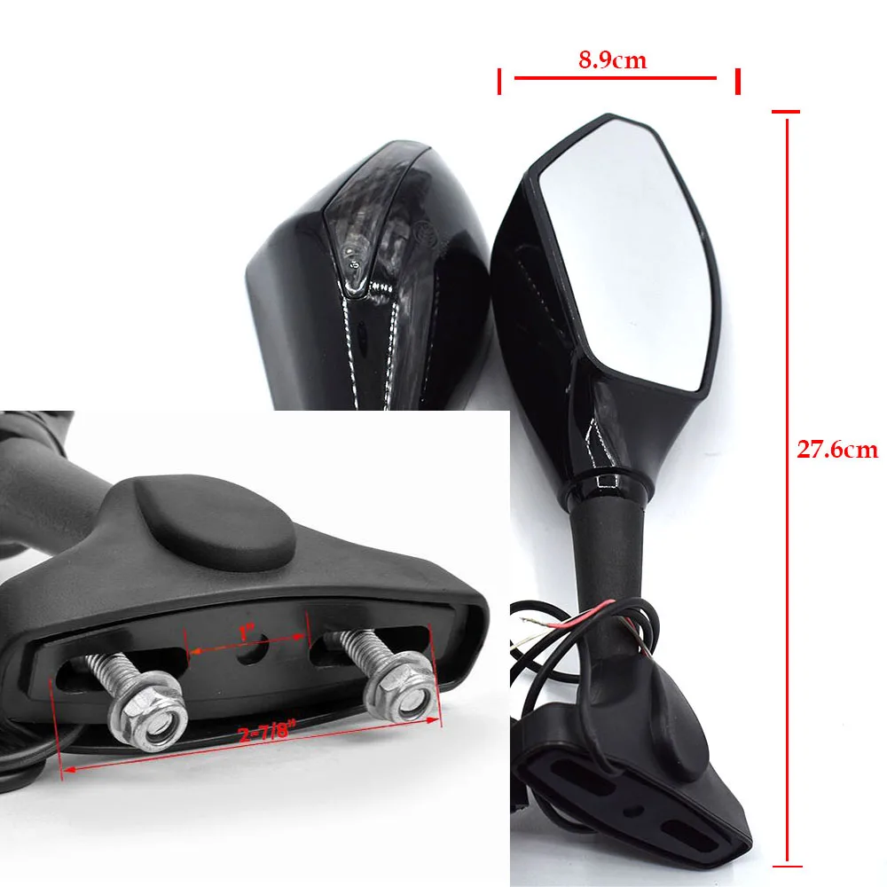 Univerzálne Motocyklové integrované LED smerovku Spätné Zrkadlo Pre Yamaha YZF600R YZF750 YZF1000 R XJR1300 FJR1300 XTZ1200