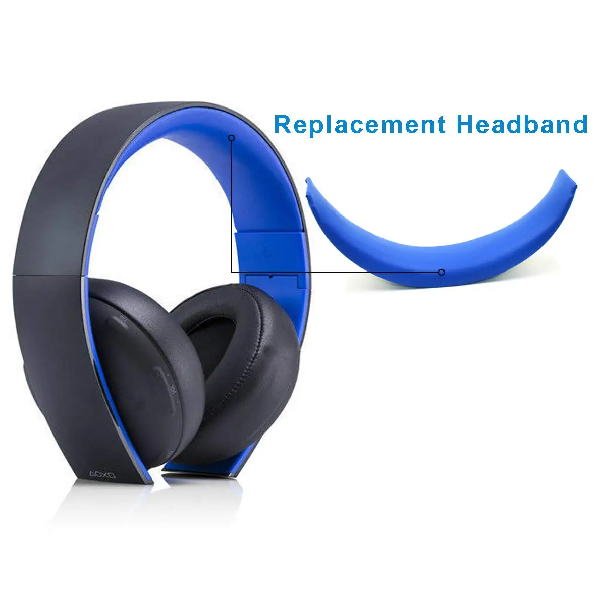 Upgrade mušle slúchadiel Výmena za Sony Zlato Bezdrôtový Headset, PS3, PS4 7.1 Virtuálny Priestorový Zvuk CECHYA-0083 Slúchadlá (Modrá)