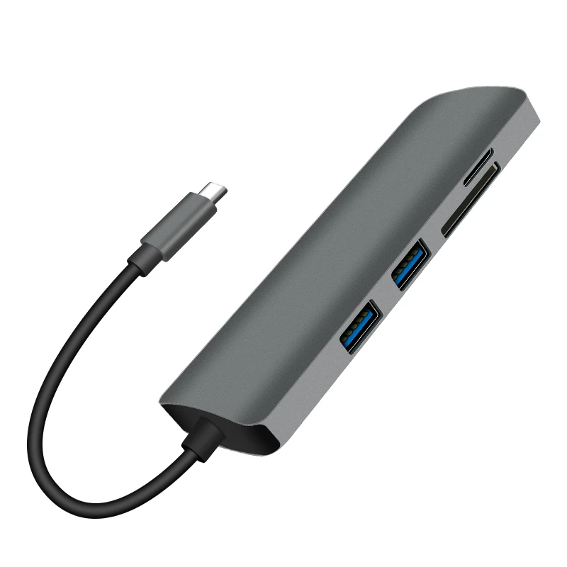 USB C Hub 7-V-1 Typ C Adaptér s Gigabit Ethernet,4 HDMI,PD 60W,2 USB 3.0 SD/TF Rozbočovač pre Pro/Vzduch Dell Povrchu