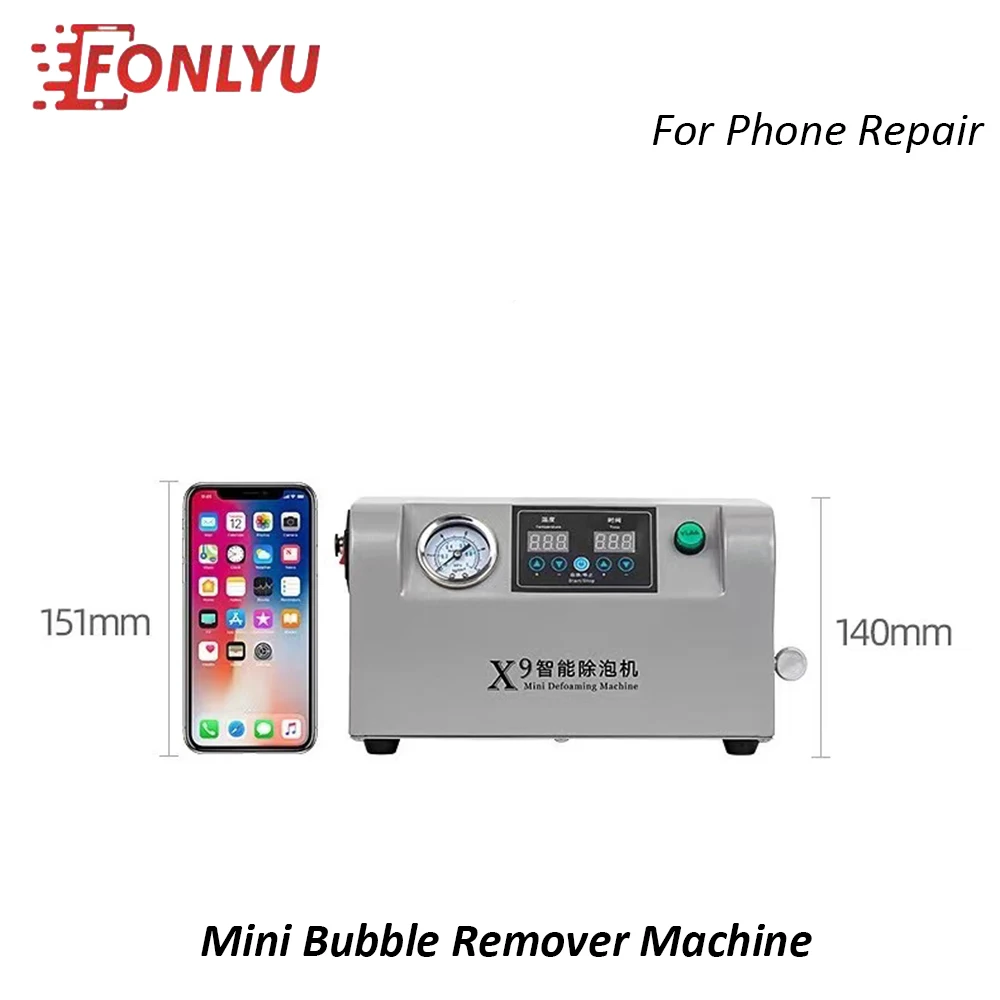 Uyue X9 Mini Mobilný Telefón Bublina Odstraňovač Stroj Pre Samsung iPhone Zakrivené Plochou Obrazovkou Defoaming LCD Sklo OCA Modernizáciu Opravy