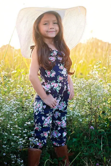 V Lete Roku 2017 Deti Batoľa, Dieťa Dievčatá Kvetinový Romper Čipky Pás Jumpsuit Oblečenie Sunsuit Oblečenie