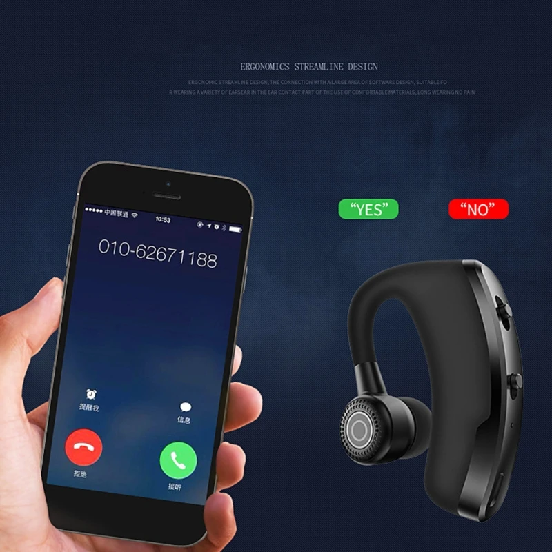 V9 Handsfree Earhook Slúchadlá Bezdrôtové Bluetooth Headset Jeden Slúchadlá Volajúceho Vysielanie Číslo Business Jazdy Headset