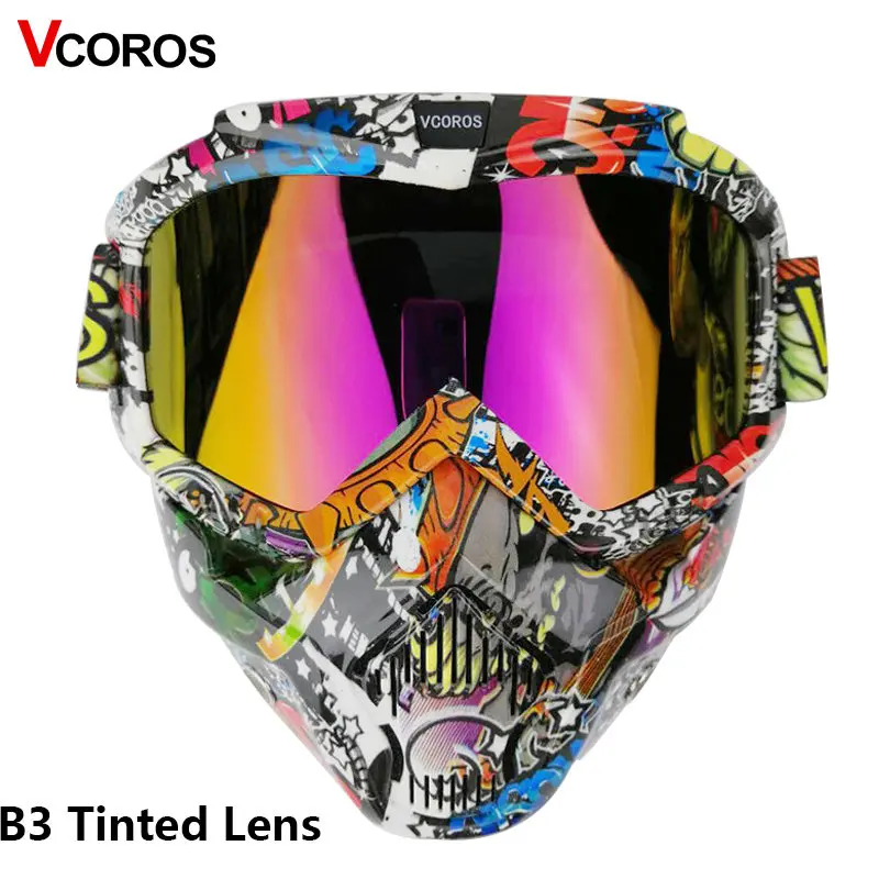 VCOROS motocyklové prilby modulárne pre otvorenie tvár retro vintage prilby odnímateľný okuliare s windproof