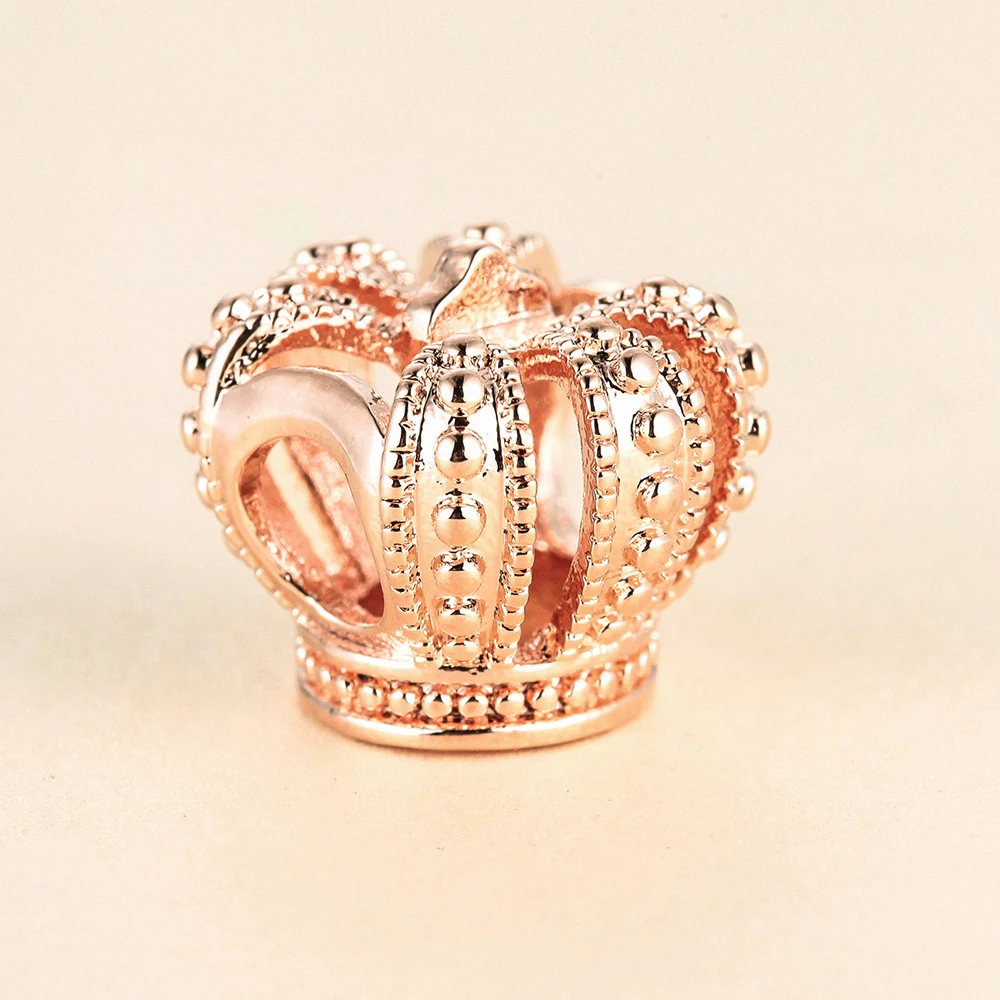 Verný Kráľovi Korunu Rose Golde Korálky pre Korálkové Náramky Striebro 925 Šperky DIY Kúzlo Strieborné Korálky pre Šperky Robiť