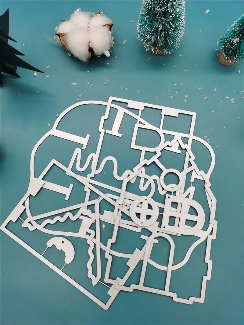Veľkosť 3D dom rezanie kovov zomrie Vianočné formy Nového Roku 2020 Zápisník papier plavidlá nôž plesne čepeľ punč blany zomrie