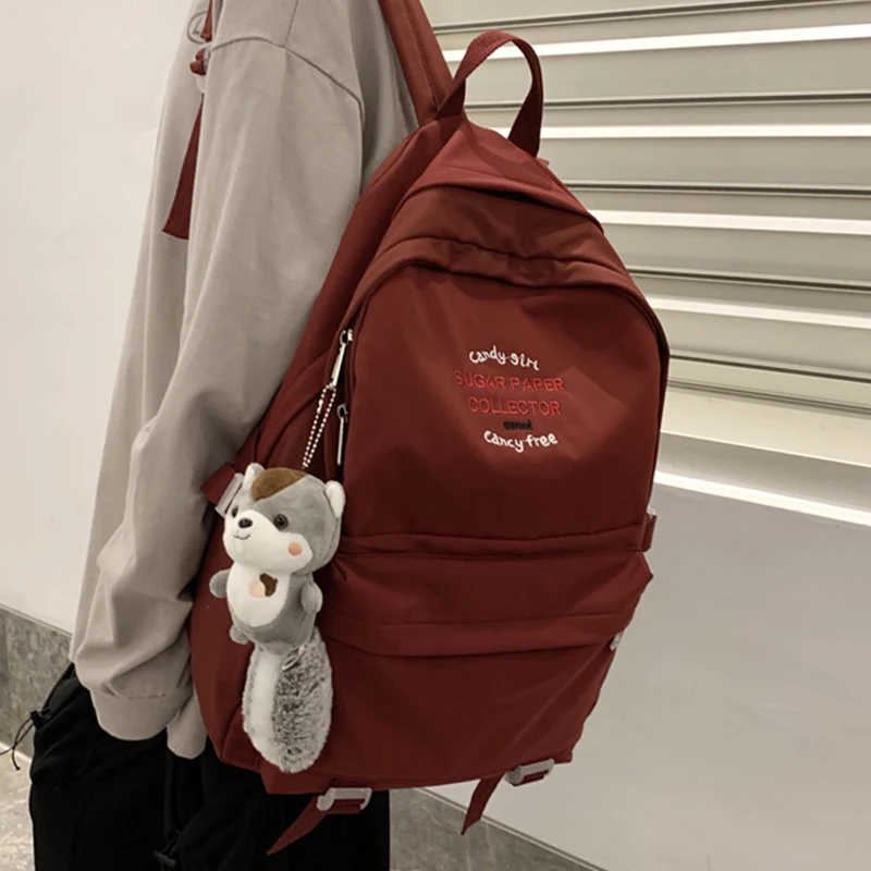 Veľkú kapacitu Čisté farby, Junior a senior high school student Batoh kórejský Klasické Módne Dievča taška Nepremokavé Cestovná taška