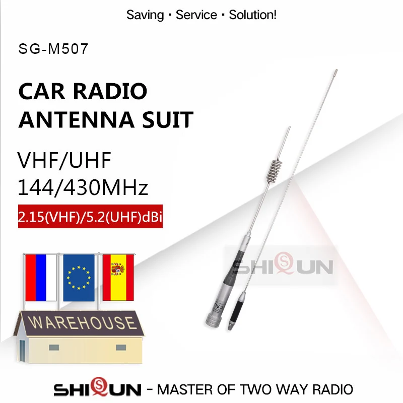 VHF UHF Auto Mobilné Rádiové SG-M507 Anténa+5M Kábel+RB-400 Klip 144/430MHz Dual Band Anténa pre QYT TH-8900D TH-UV980 BJ-218 Z218
