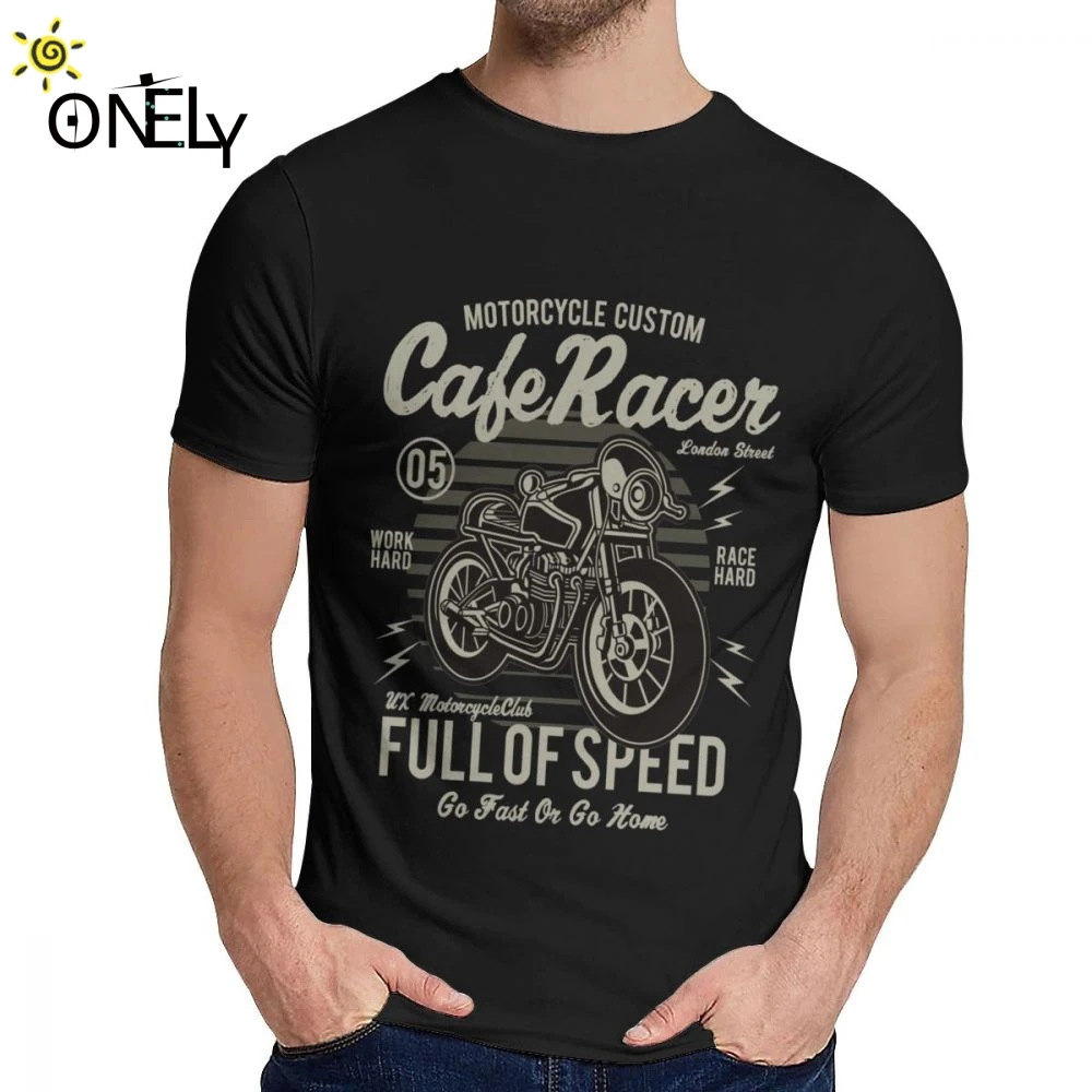 Vintage Motocykel Cafe Racer T Shirt Chopper Kráľ Cestných Motorových Motorke T-shirt Kolo Golier Nové pánske Vintage Bavlna