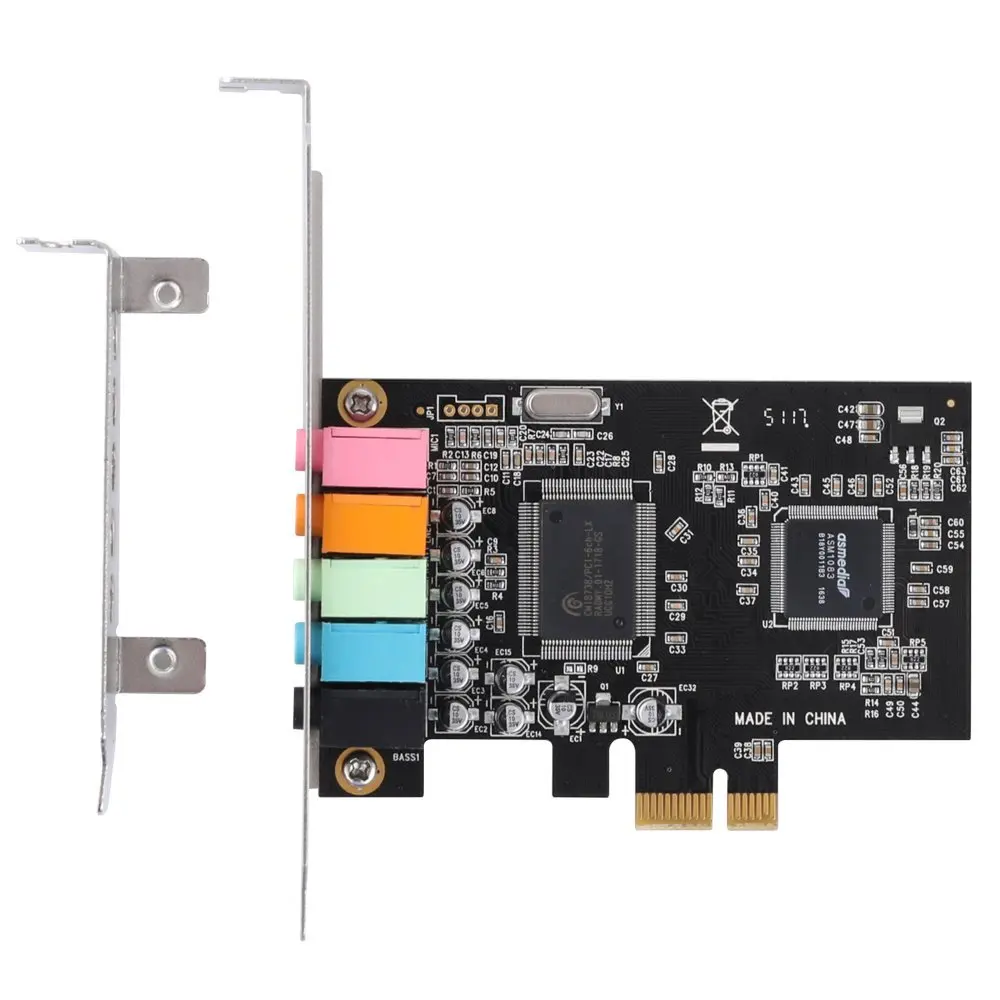 Vnútorný 5.1 3D Stereo PCI-e X1 Zvuková Karta 32/64 Bit Zvuková Karta PCI Express Adaptér pre PC Windows 10 s Nízkym Profilom Držiak