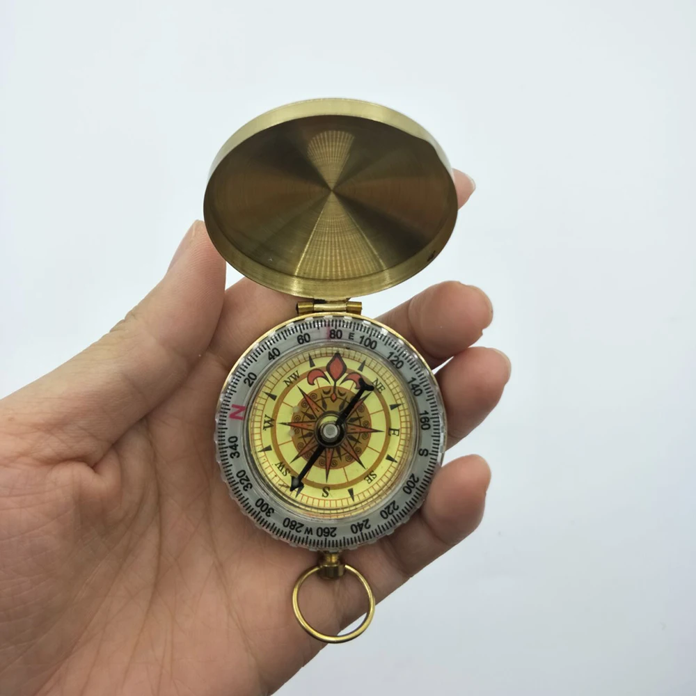 Vonkajšie Displeja Prenosné Kompas Kempovanie Turistika Vrecku Mosadz Zlatá Farba Medi Kompasu Navigácia s Noctilucence