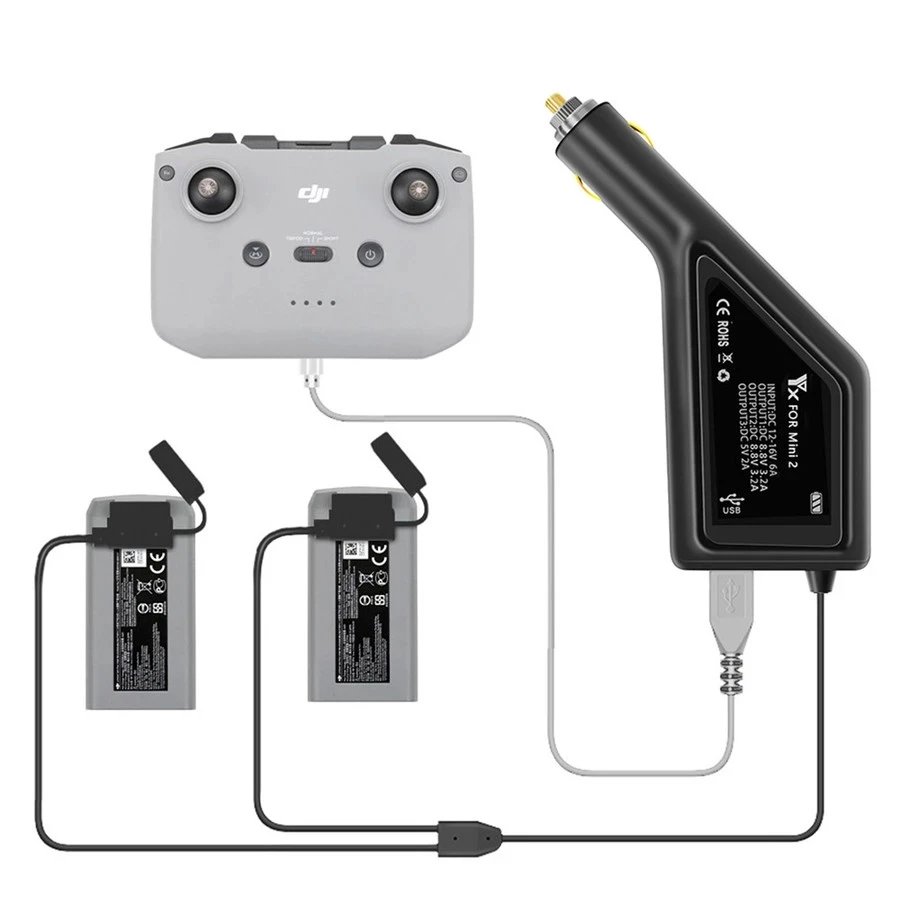 Vonkajšie kolesá Mavic Mini 2 Drone Dual-Batéria Nabíjačka do Auta s USB Portom Plnenie Príslušenstvo pre DJI Mini 2 Vzdialenej & Batérie