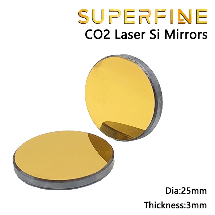 Vysoko kvalitné pozlátené Si kremíka reflexné zrkadlo dia 25 mm hrúbka 3 mm pre CO2 laserové rytie stroj na rezanie