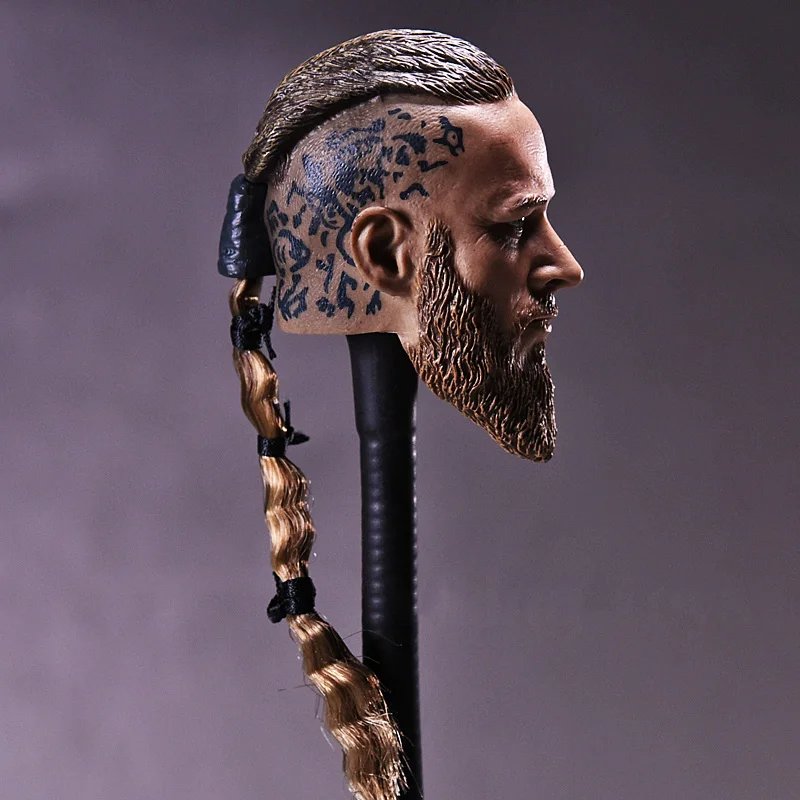 Vysoká Kvalita 1:6 Rozsahu Mens Hlavu Sculpt Viking Travis Fimmel s Opletením uchytenie 12