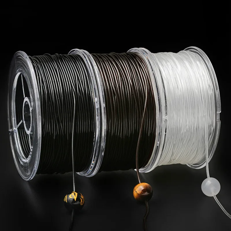 Vysoká Kvalita DIY Crystal Lištovanie Úsek Elastické Vlákno Kábel s Box Priehľadný Jasné Kolo Lištovanie Drôt String Šperky Robiť