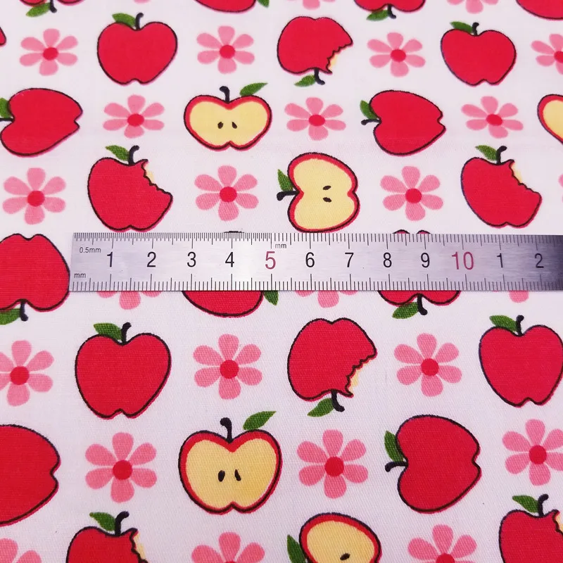 Vytlačené Apple Dieťa Bavlna Patchwork Plátno, Bavlna Twill Textílie,DIY Šitie, Prešívanie Tuku Štvrtiny Materiál Pre Baby&Child
