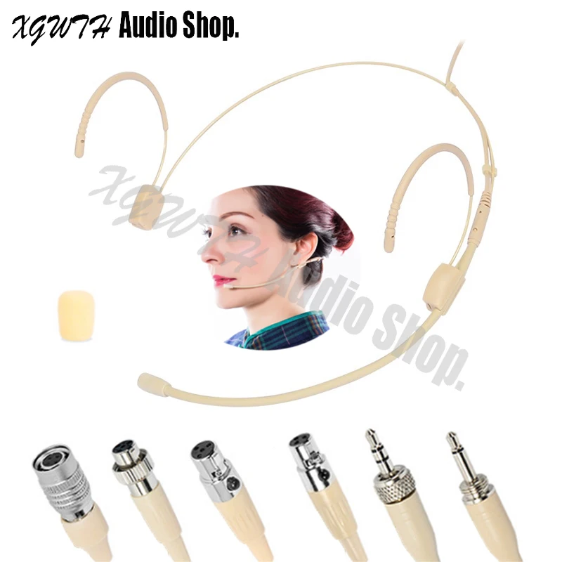 Všesmerového Hlavu Nosiť Headset Mikrofón Mic pre Shure Sennheiser Audio Technica MiPro Karaoke Bezdrôtový Mikrofón Systém