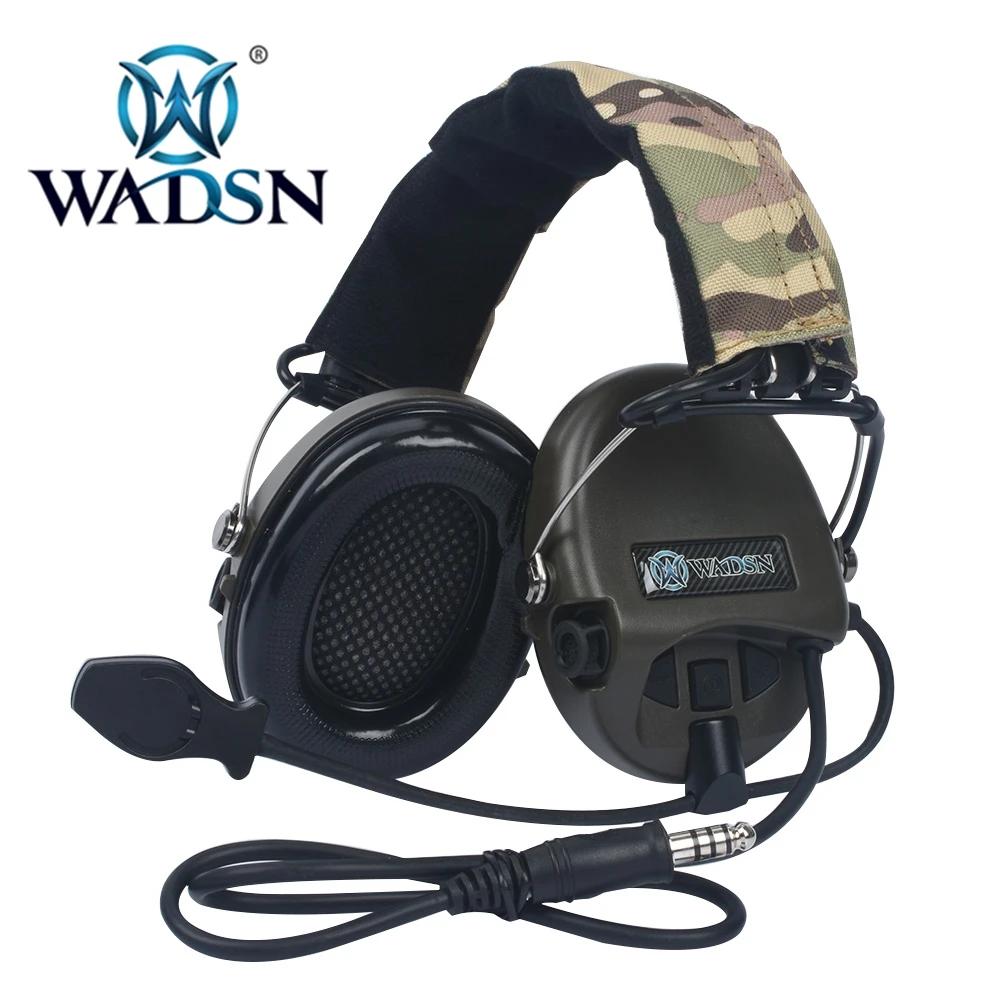 WADSN Sordin Taktické Headset Komunikácie Ver Lov Streľba Airsoftové CS Wargame Slúchadlá BEZ Šumu Pickup