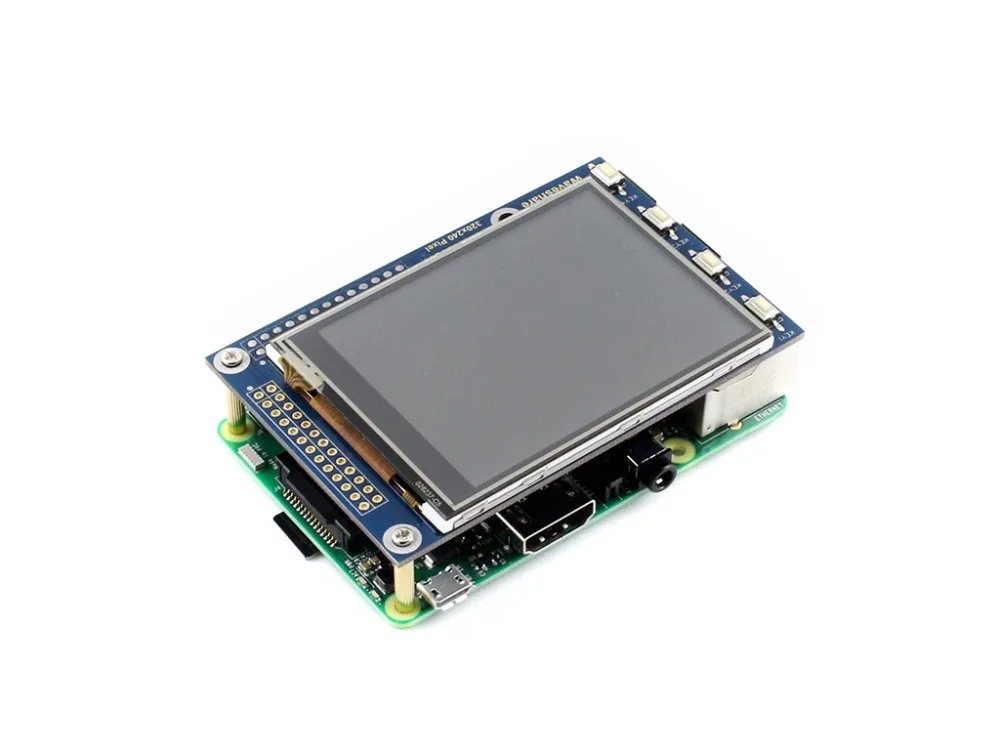 Waveshare 2.8 palcový RPi LCD (A) Odporový Dotykový Displej TFT Displej Navrhnutý pre Raspberry Pi 320*240 rozlíšenie SPI Rozhranie