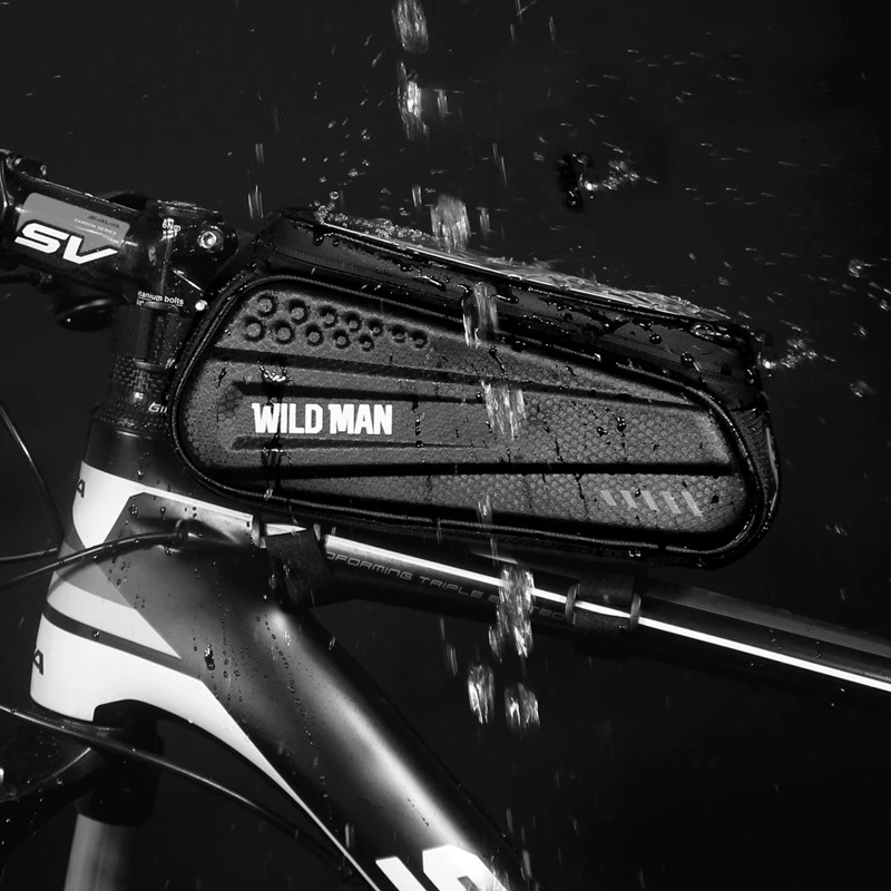 WILD MAN Nové Kolo Taška Rainproof Rám Prednej Hornej rámovej Trubky Cyklistická Taška Reflexné 6.6 v Telefóne Prípade dotyková obrazovka Taška MTB Bike Accessorie