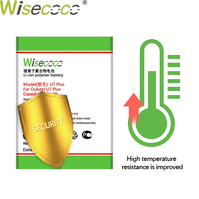 WISECOCO 3700mAh Batérie Pre Oukitel U7 PLUS Mobilný Telefón Na Sklade, Kvalitné Batérie+Kódu Sledovania
