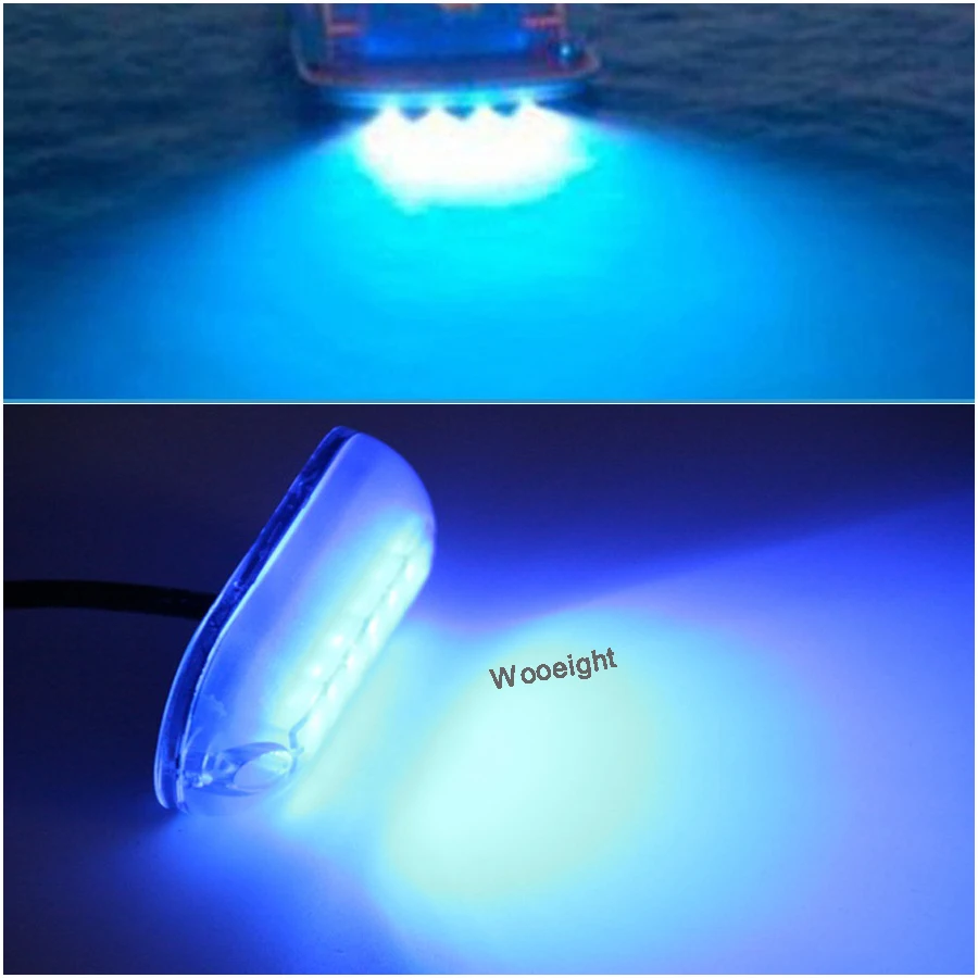 Wooeight 6 LED Podmorský Rybolov Svetlo 12V Lodi, Noc, Svetlo, Vodu, Krajinu Modrá Lampa Pre lodné Príslušenstvo Navigácie Rybolov