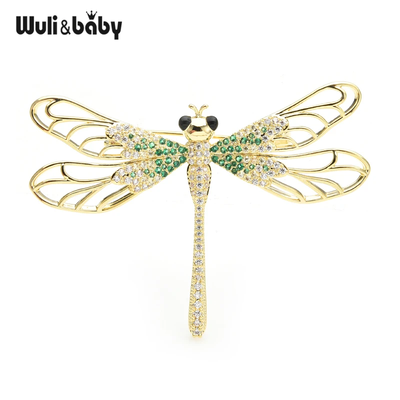 Wuli&baby českej Drahokamu Dragonfly Brošne Nové Hmyzu Svadby, Hostiny, Office Ženy Brošňa Darov Kolíkmi