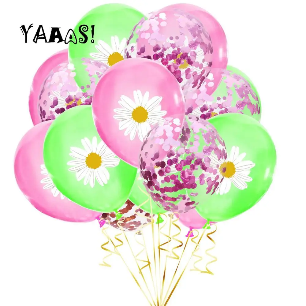 YAAAS! 15pcs Farebné Daisy Kvety Latexové Balóny Baby Sprcha Narodeniny, Party Dekorácie Dovolenku Svadobné Dekorácie Dodávky