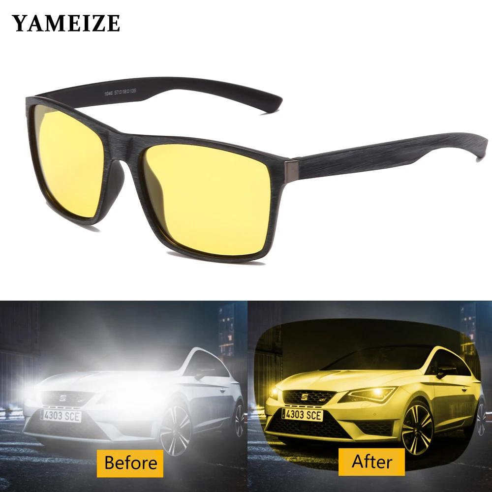 YAMEIZE Night Vision Okuliare Polarizované slnečné Okuliare Ovládač Okuliare Proti oslneniu Jazdy Okuliare Ochranné Gears Auto Accessries Gafa