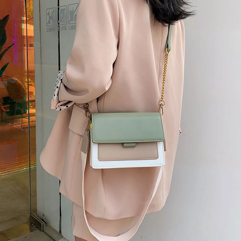 YBYT módne kože ženy, program messenger taška luxusné kabelky ženy tašky dizajnér reťazca široký ramenný popruh crossbody nákupní taška