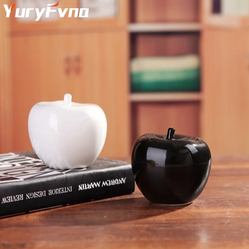 YuryFvna Keramické Mini Apple Moderné Porcelánu Apple Socha Tvorivé Remesiel Ploche Malé Dekorácie