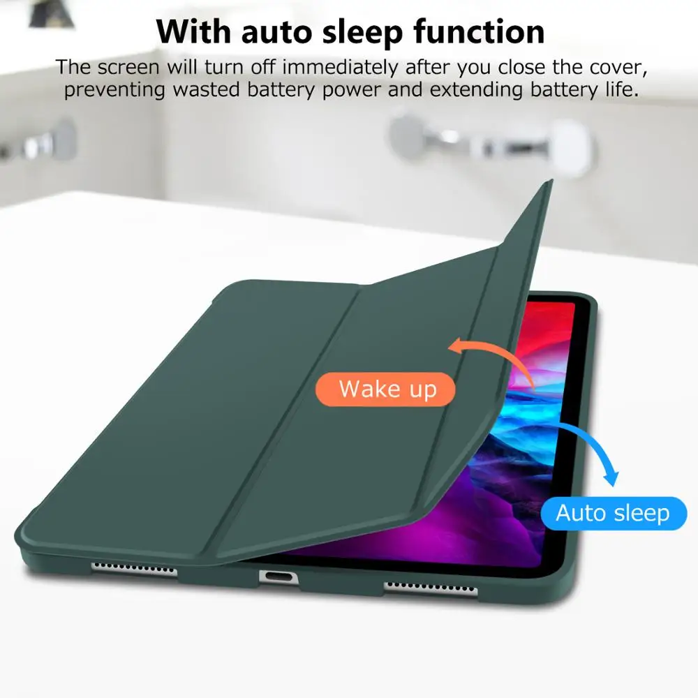 YXAYN puzdro pre iPad Pro 11 2020 Ultra Slim PU Kožené puzdro Smart Cover Mäkké Funda pre Nový iPad Pro 11 palca