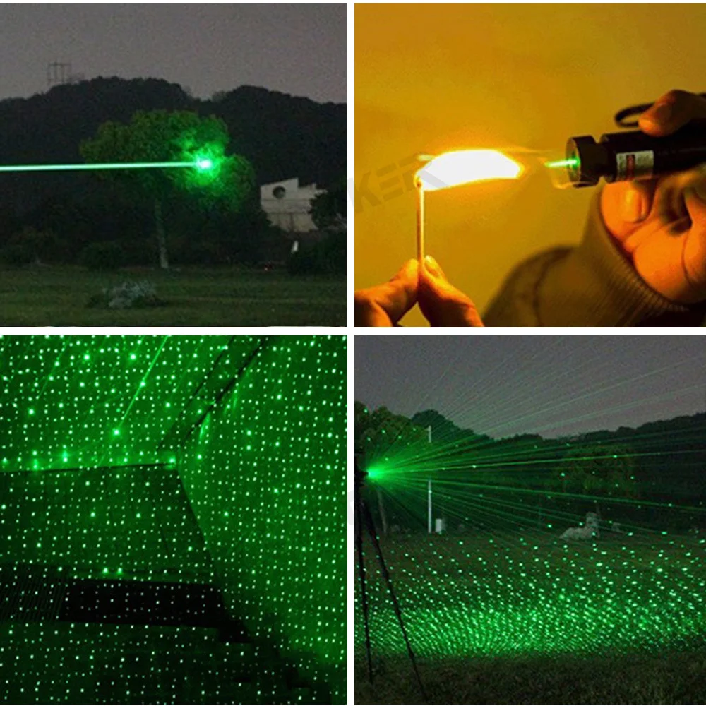 Zelené Laserové Ukazovátko Poľovnícke Taktické 532nm 5mW Výkonné Zariadenie Nastaviteľné Zaostrenie Lazer s akumulátorom Lasery 303 Pálenie Zápas