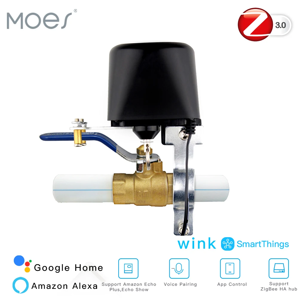 ZigBee 3.0 Smart Plynu, Vody Ventil Regulátor SmartThings Aplikáciu Diaľkové Ovládanie Echo Plus Ovládanie Hlasom,Práca s Alexa Domovská stránka Google