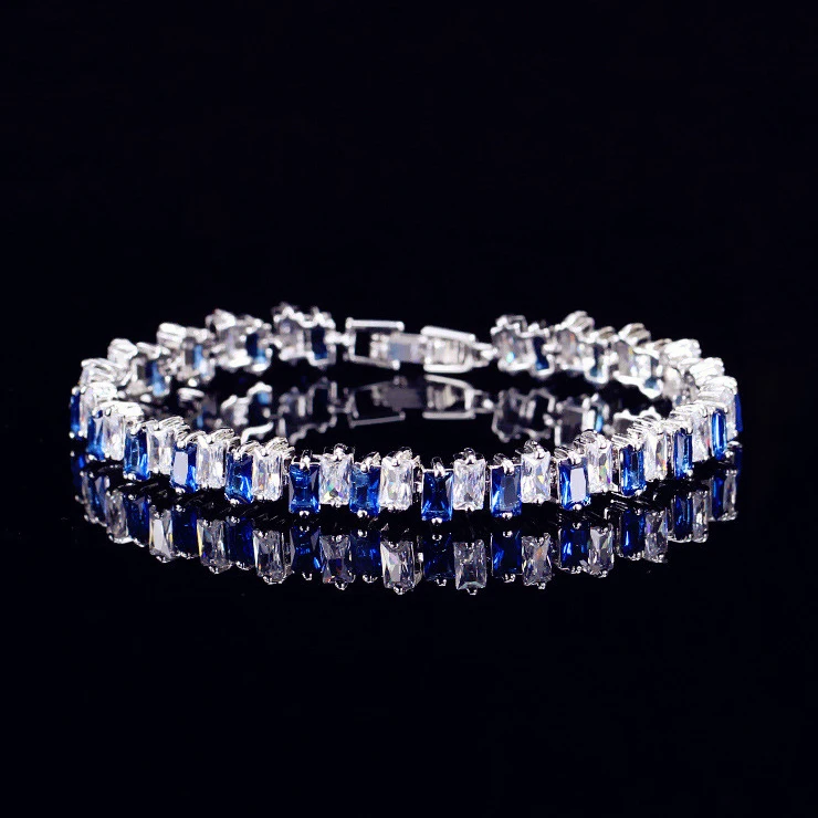 Zirkónmi Luxus, Šarm, Náramky pre Ženy Crystal Dvojitých hranatých Geometrických Farebné Reťaze Šperky Drahokamu Romantické