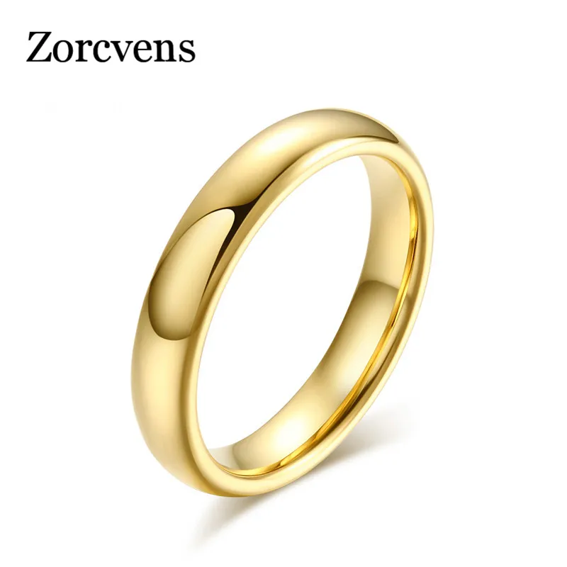 ZORCVENS Módne Čistý Volfrám Krúžky 6 mm Široké Zlata-Farebná Snubné Prstene pre Ženy a Mužov Šperky