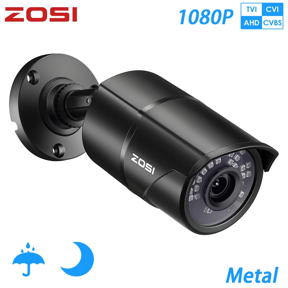ZOSI 1080P CVBS AHD TVI CVI Video Surveillance Camera HD 2.0 MP Poveternostným vplyvom 100 stôp Deň Noc Domov Bezpečnostné Kamery CCTV
